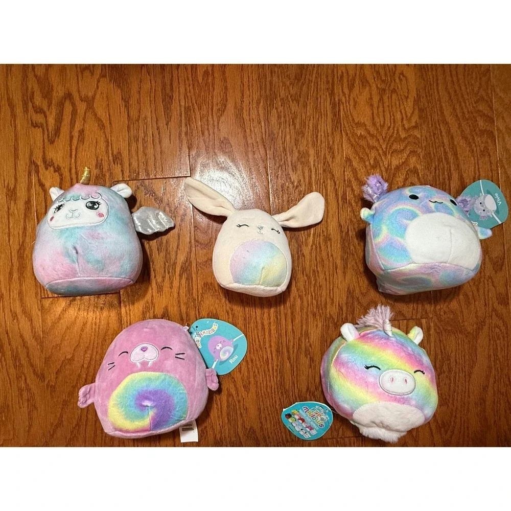 Mini Squishmallow Lot of 5 Animals - 3 New With Tags - Cuddly Soft Cute